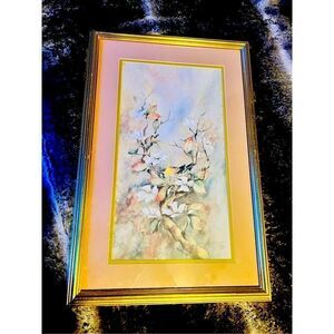 Rare vintage-watercolor |John Yeackle signed print | custom frame double mat |